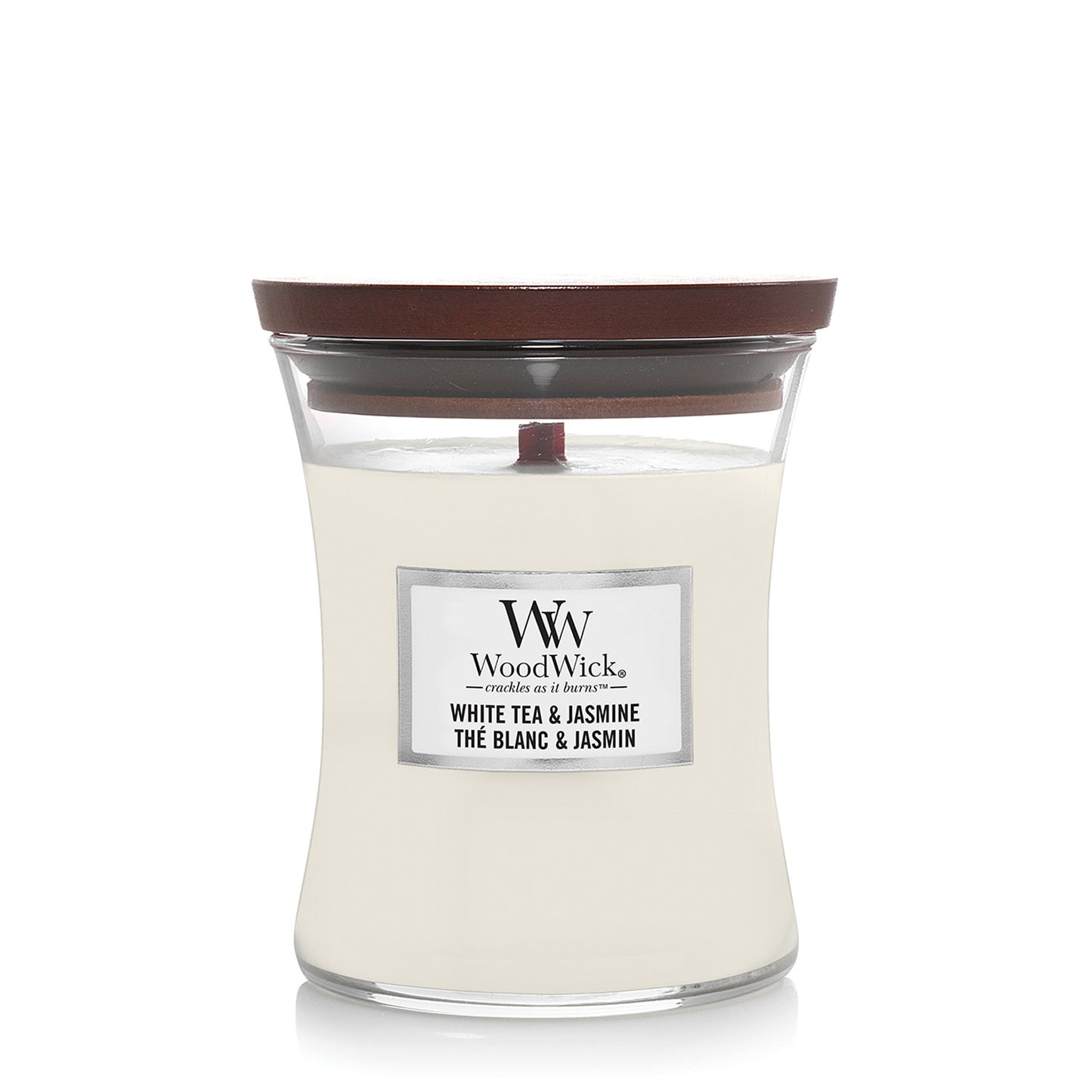 Woodwick White Tea & Jasmine Medium Hourglass Candle