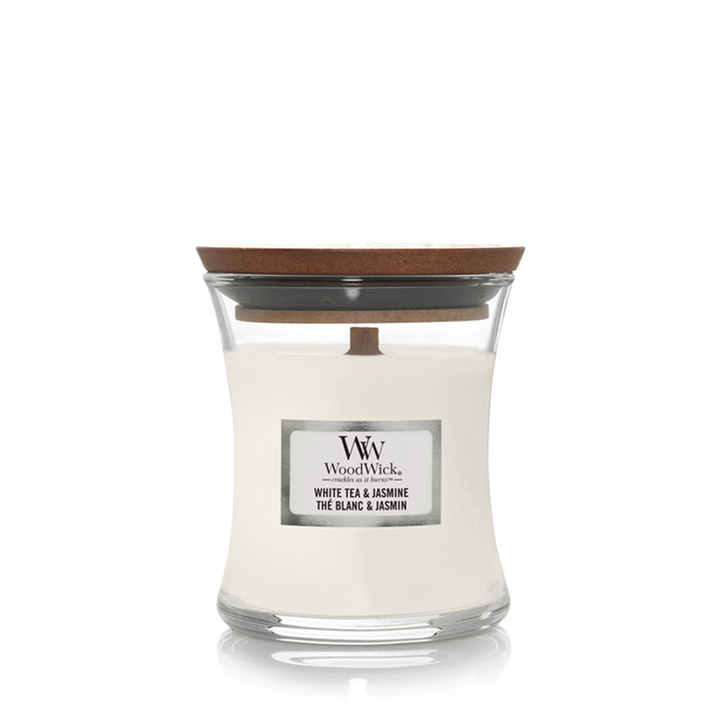 Woodwick White Tea & Jasmine Mini Hourglass Candle
