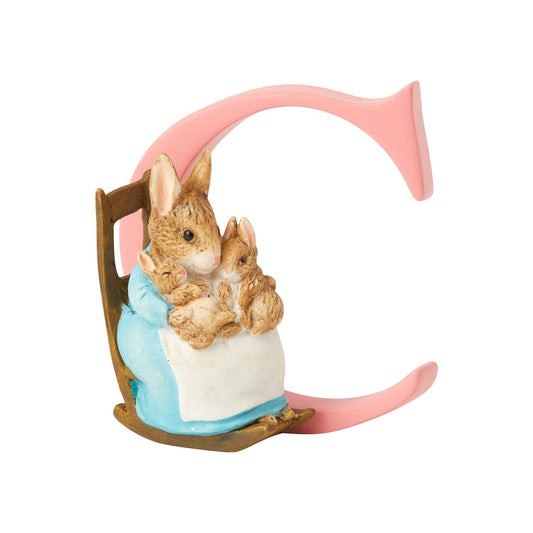 Beatrix Potter Letter C Mrs Rabbit and Bunnies Figurine