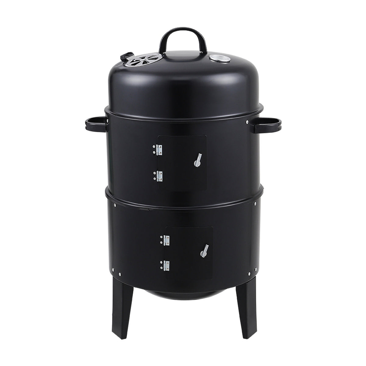 3 in 1 Portable Charcoal Smoker Grill with Thermometer