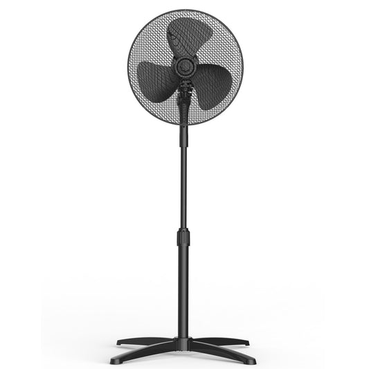 Black Midea 3 Speed Pedestal Fan