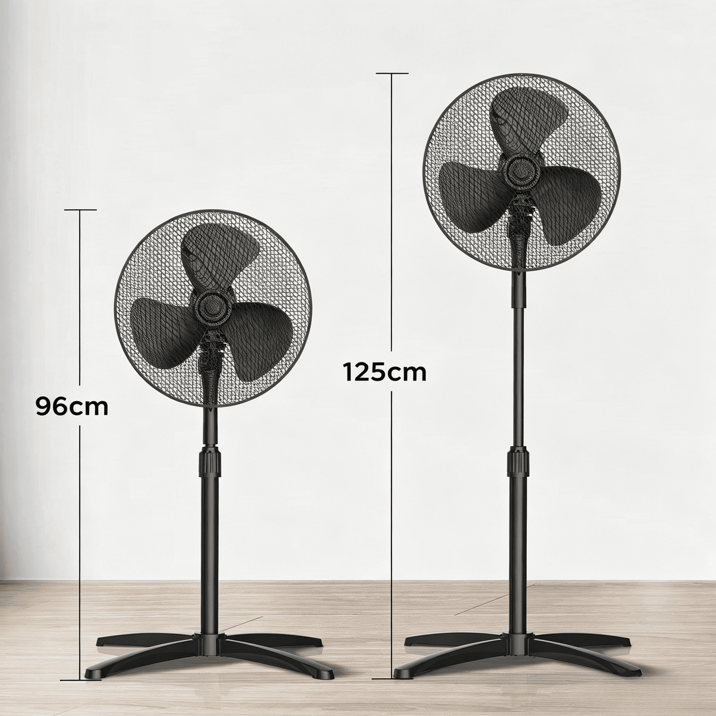 Black Midea 3 Speed Pedestal Fan