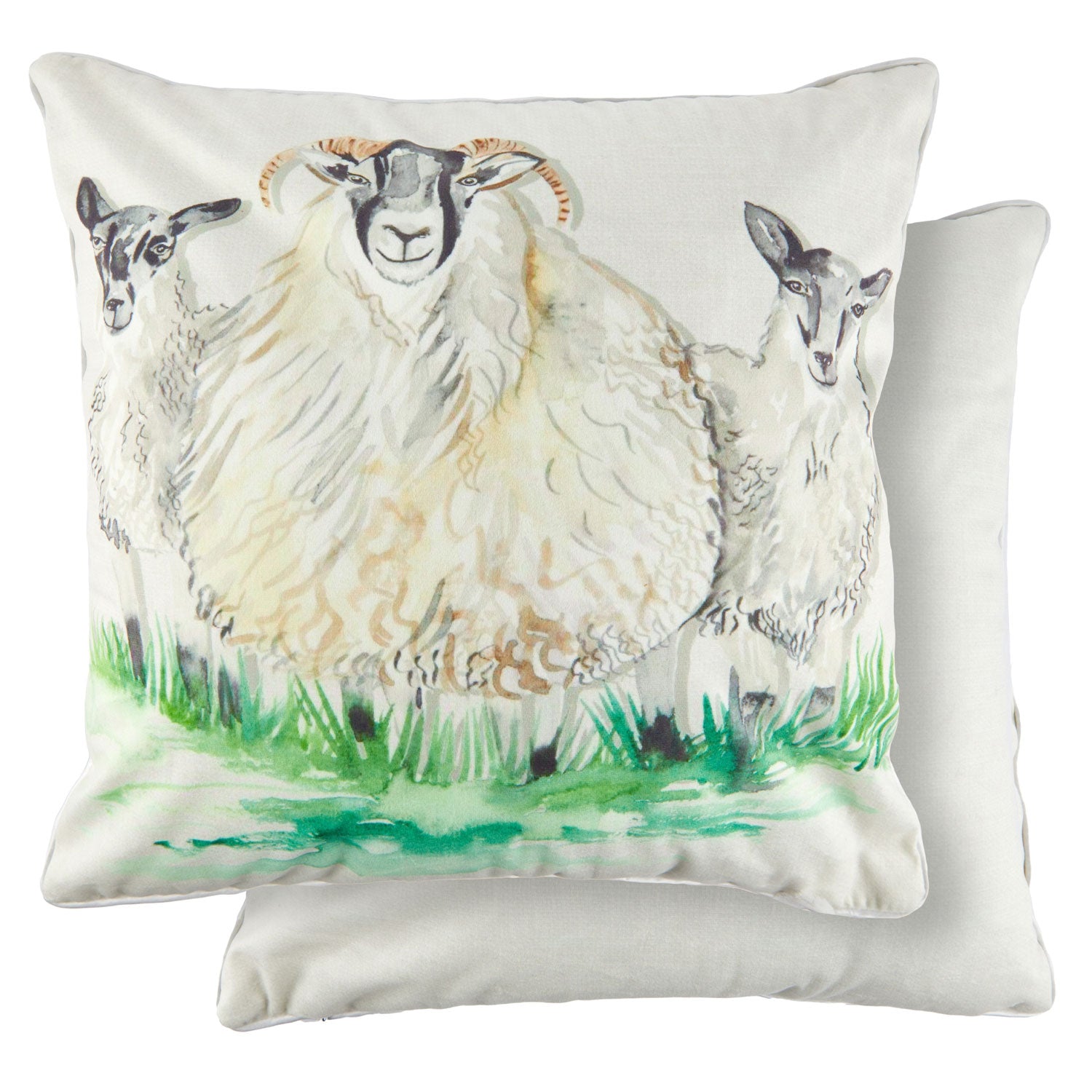 Watercolour Sheep Velvet Cushion Cover Pair - Julian Charles Home