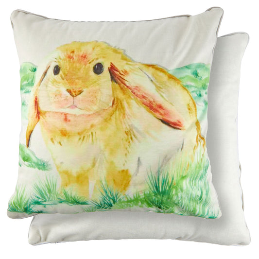 Watercolour Bunny Velvet Cushion Cover Pair