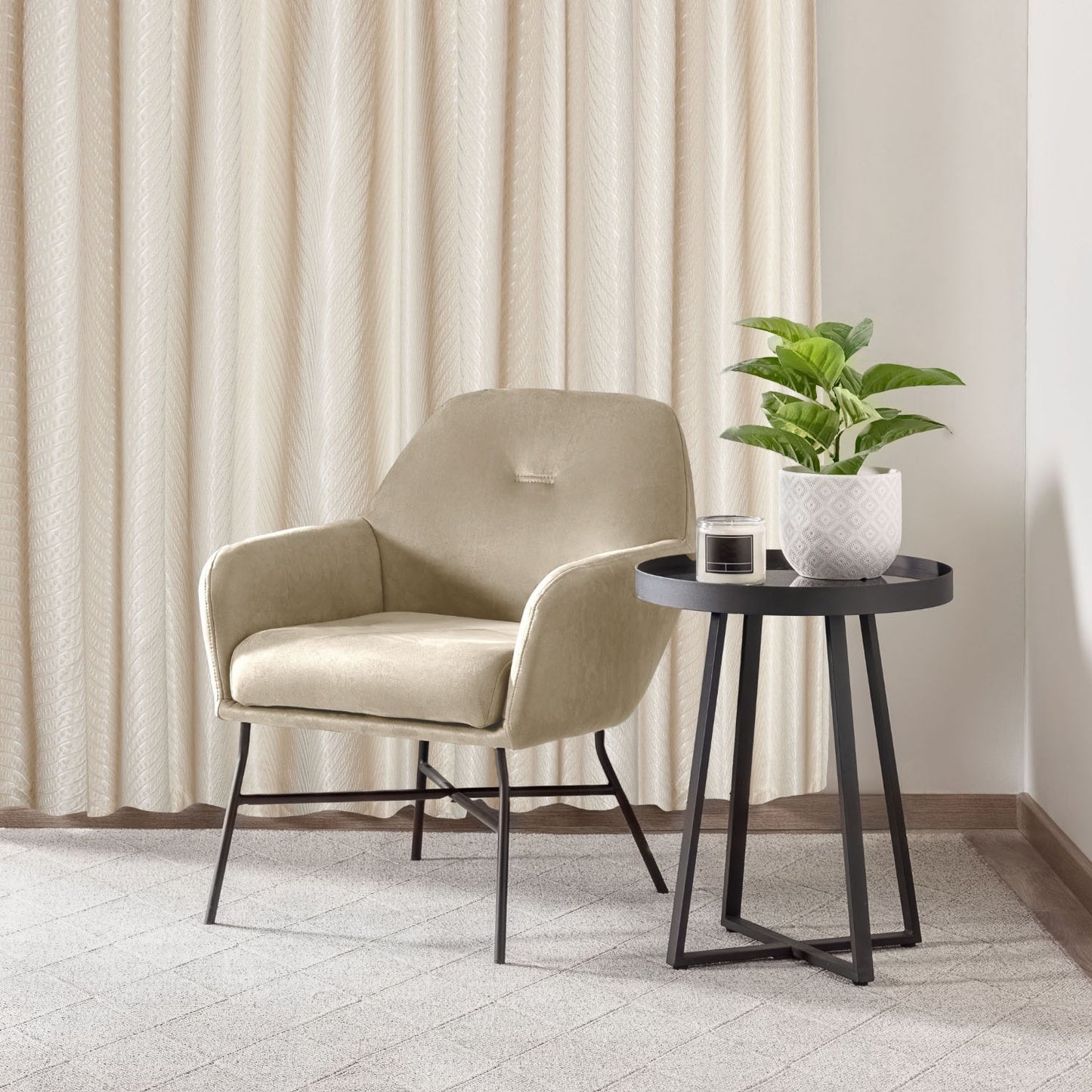 Aura Cream Jacquard Eyelet Curtains