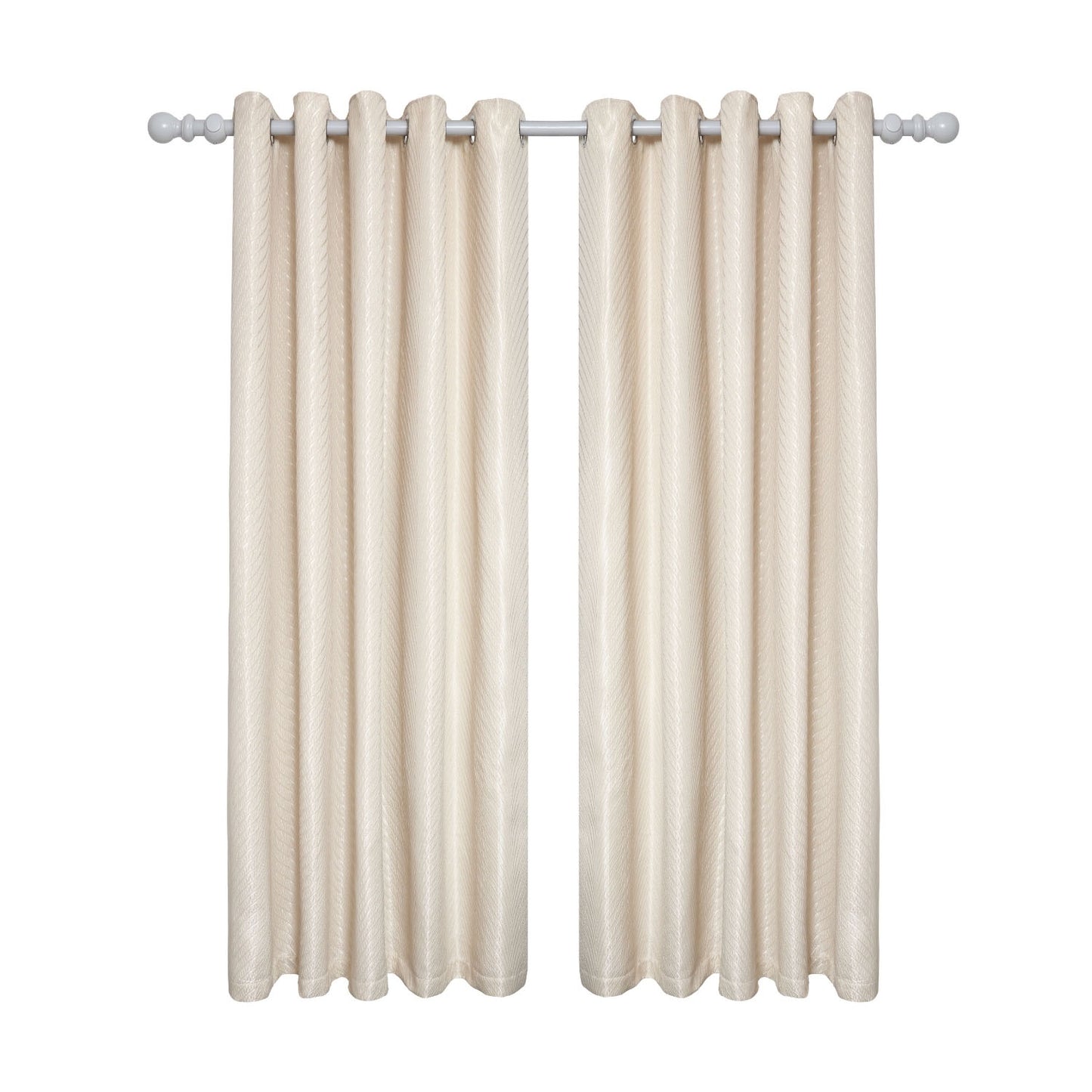 Aura Cream Jacquard Eyelet Curtains