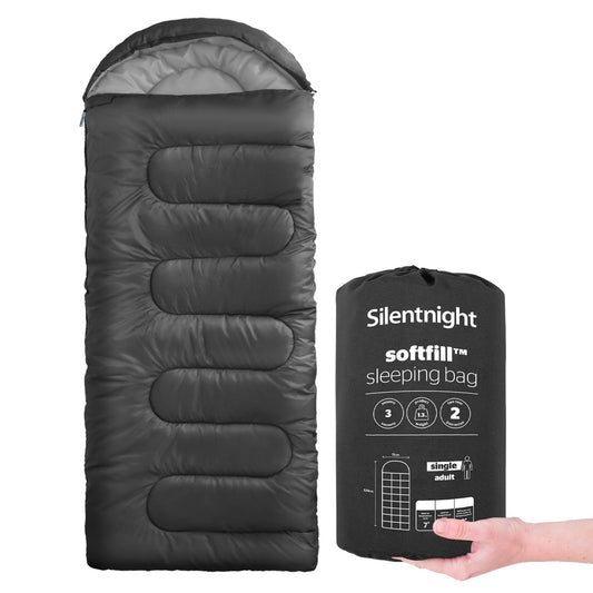 Silentnight Black Soft Fill Adult Single Sleeping Bag