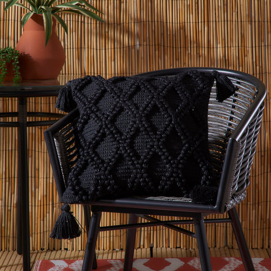 Alda Black Outdoor Cushion (43cm x 43cm)