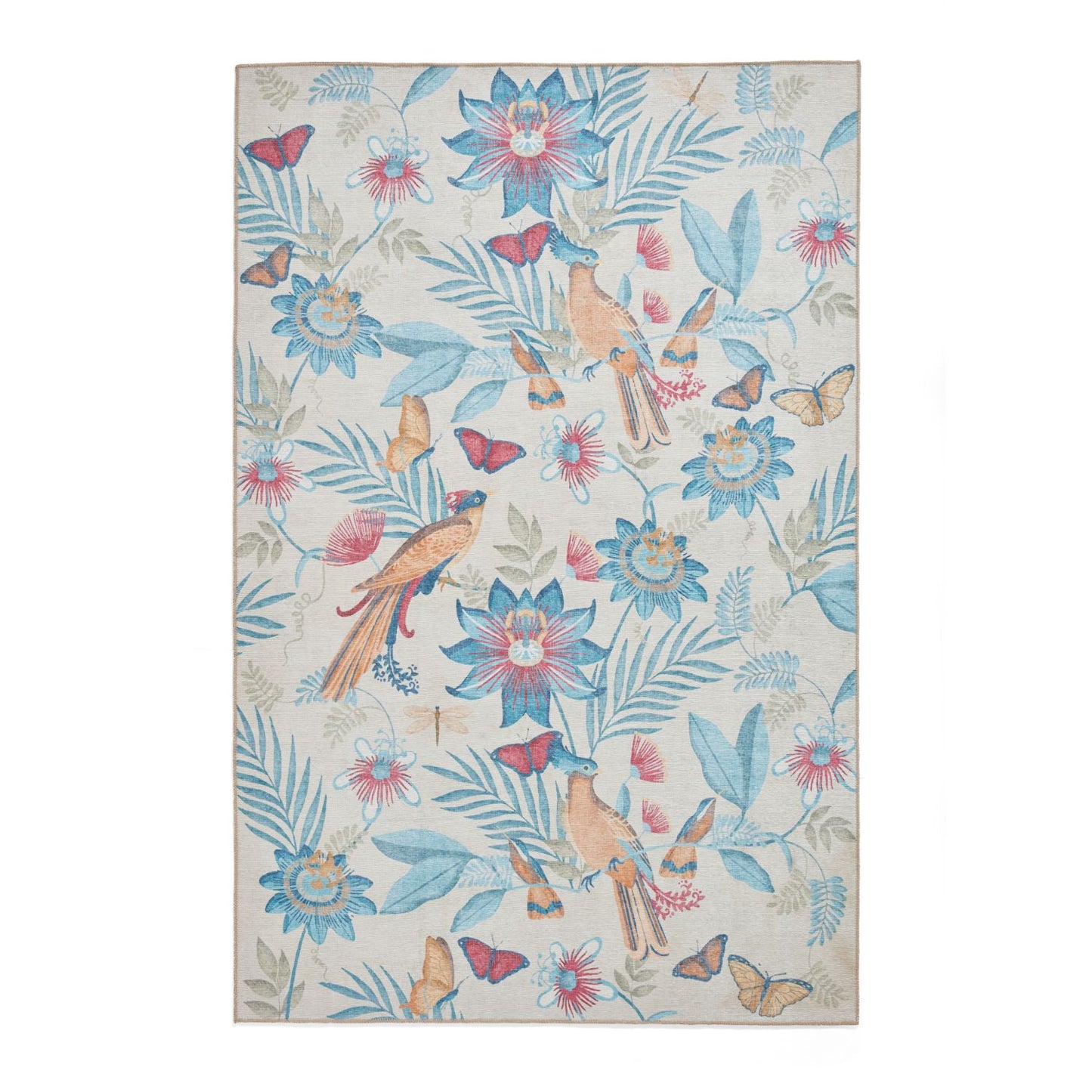 Catherine Lansfield Amaya Tropical Birds Blue Rug