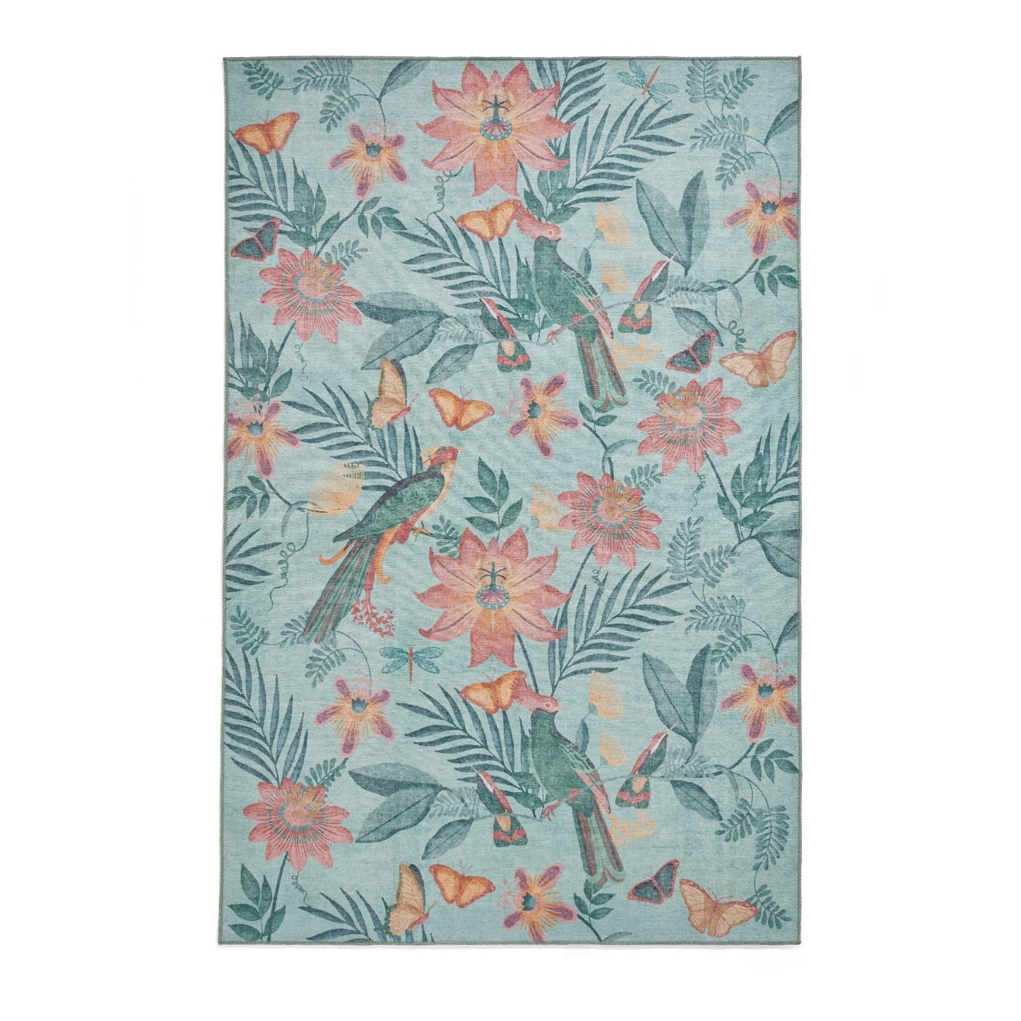 Catherine Lansfield Amaya Tropical Birds Green Rug