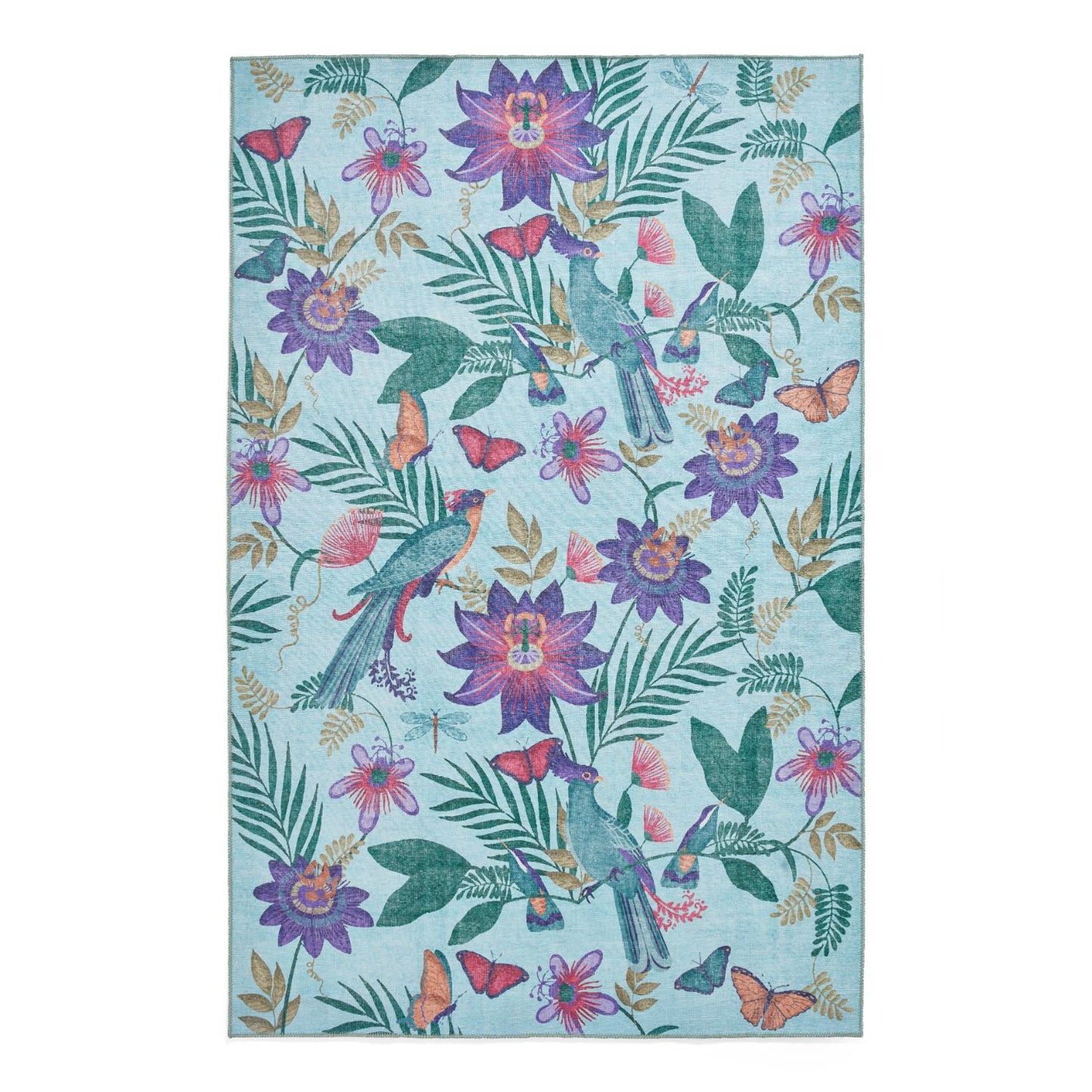 Catherine Lansfield Amaya Tropical Birds Purple Rug