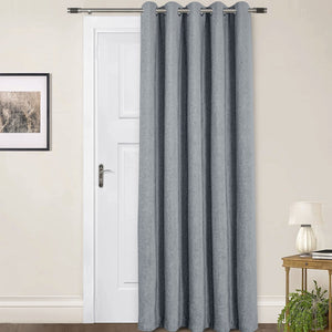 Amberley Nickel Grey Chenille Thermal Door Curtain