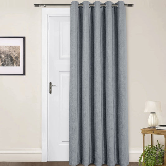 Amberley Nickel Chenille Thermal Door Curtain