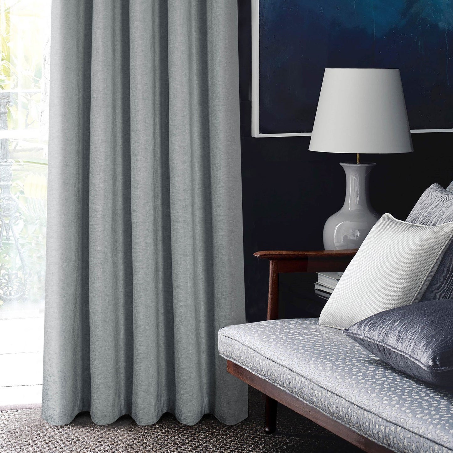 Amberley Nickel Chenille Thermal Eyelet Curtains