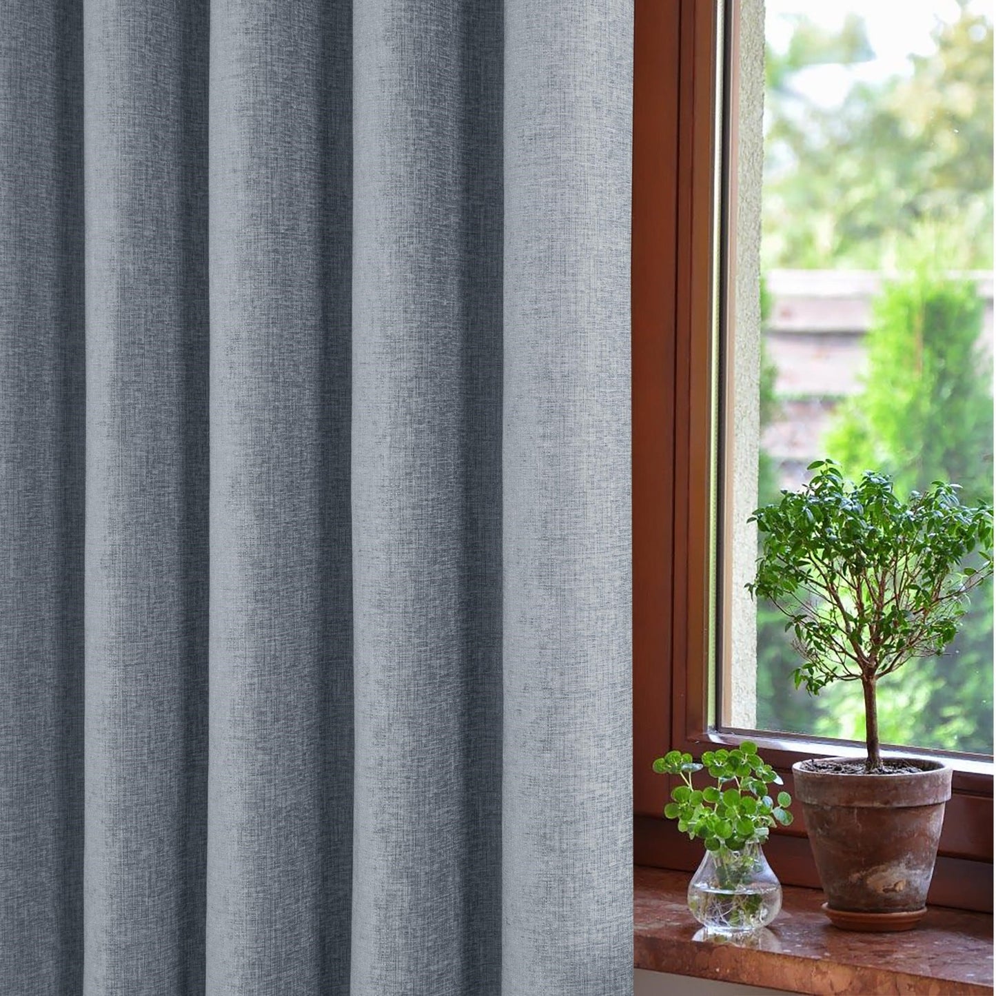 Amberley Nickel Chenille Thermal Eyelet Curtains