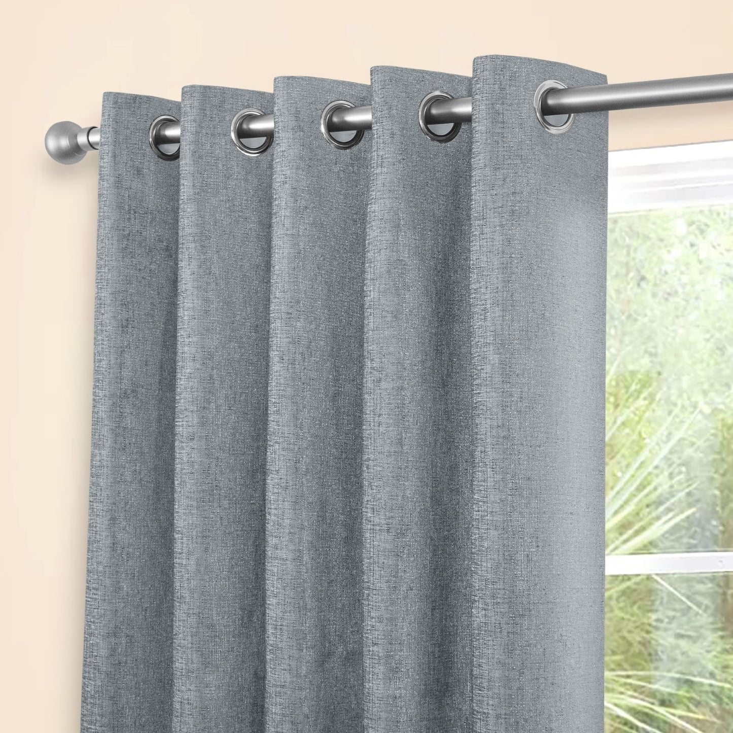 Amberley Nickel Chenille Thermal Eyelet Curtains