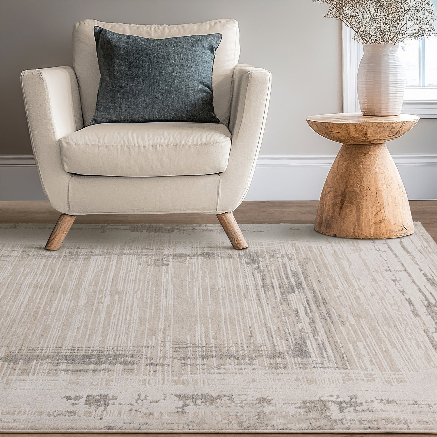 Anders AN06 Abstract Grey Rug