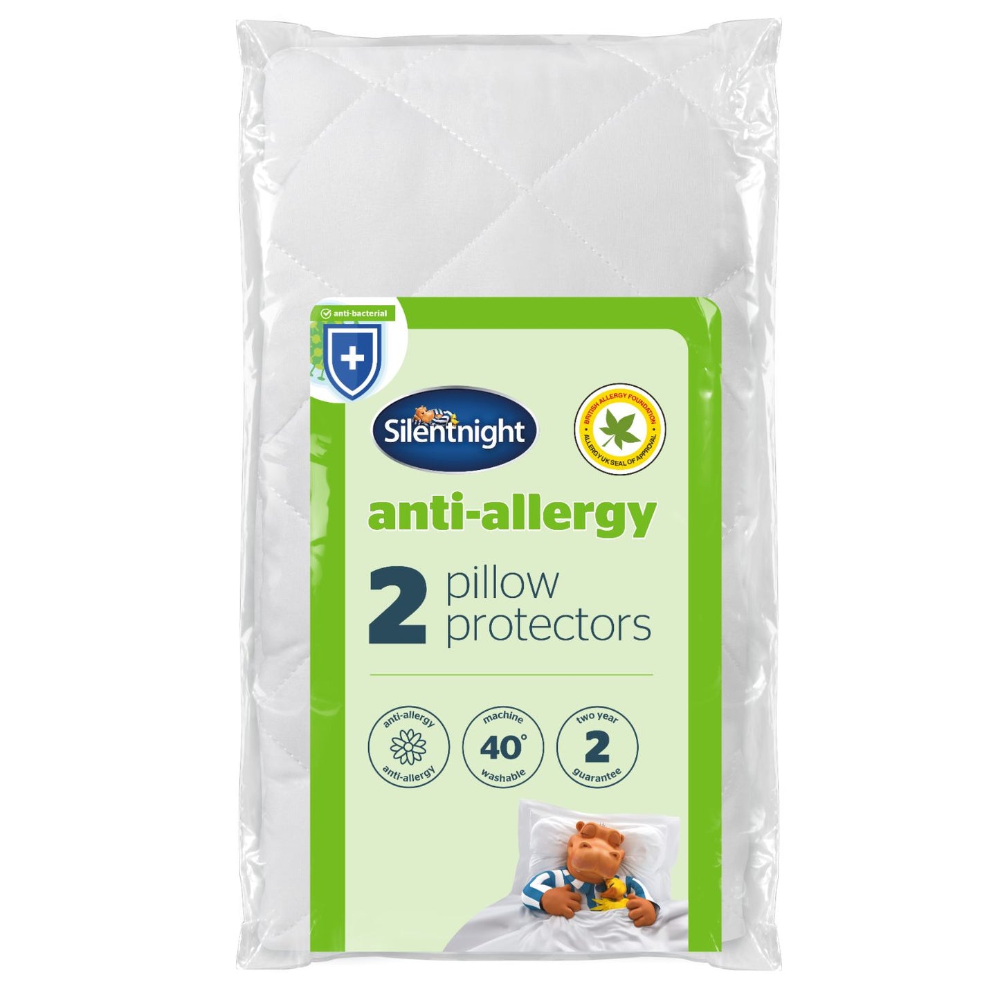 Silentnight New And Improved Anti Allergy Pillow Protector (2 Pack)