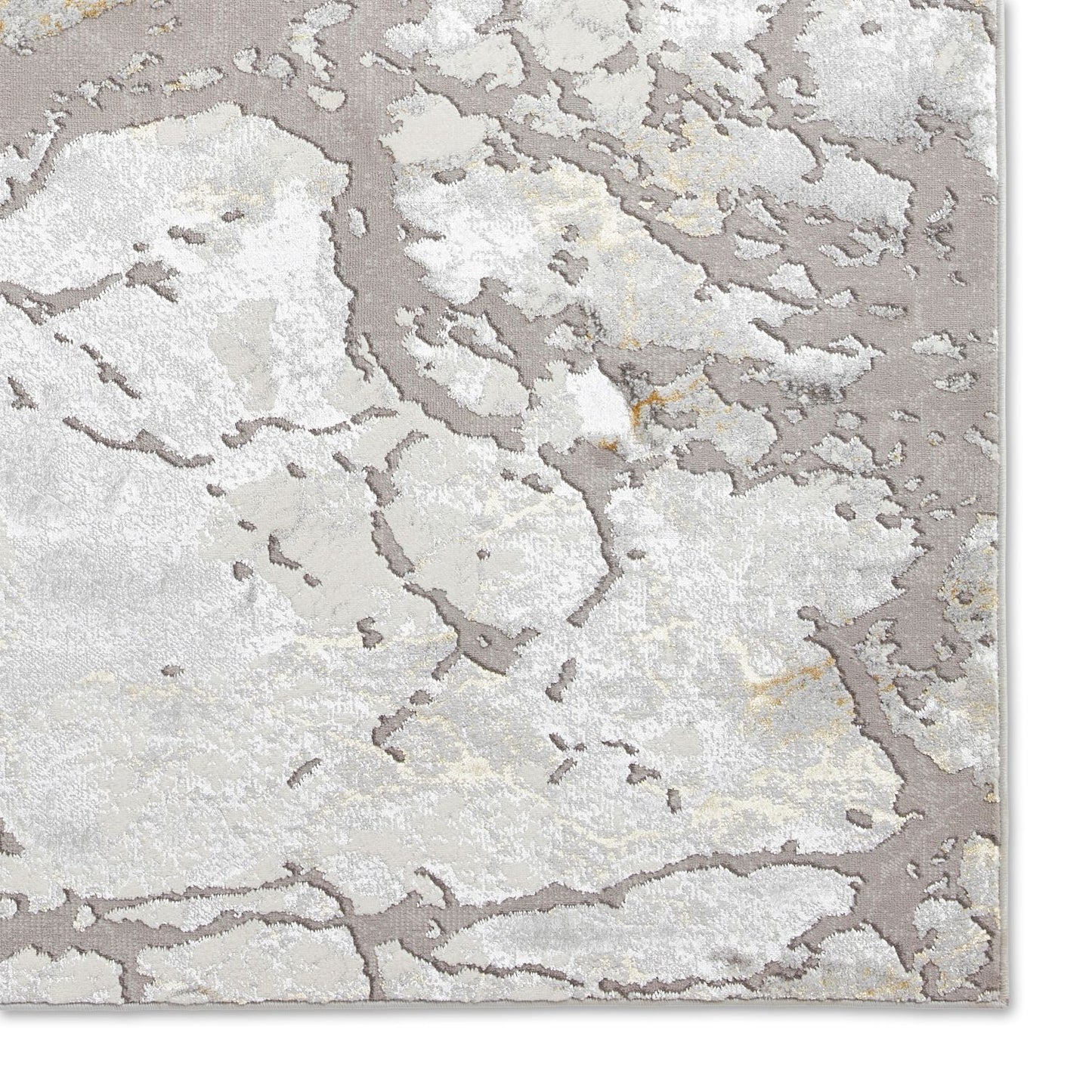 Apollo 2677 Grey and Gold Modern Abstract Rug