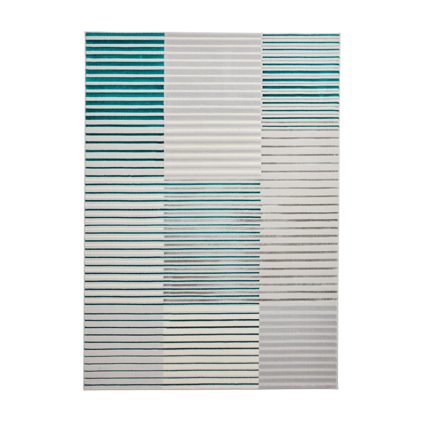 Apollo 2681 Grey and Green Modern Linear Rug