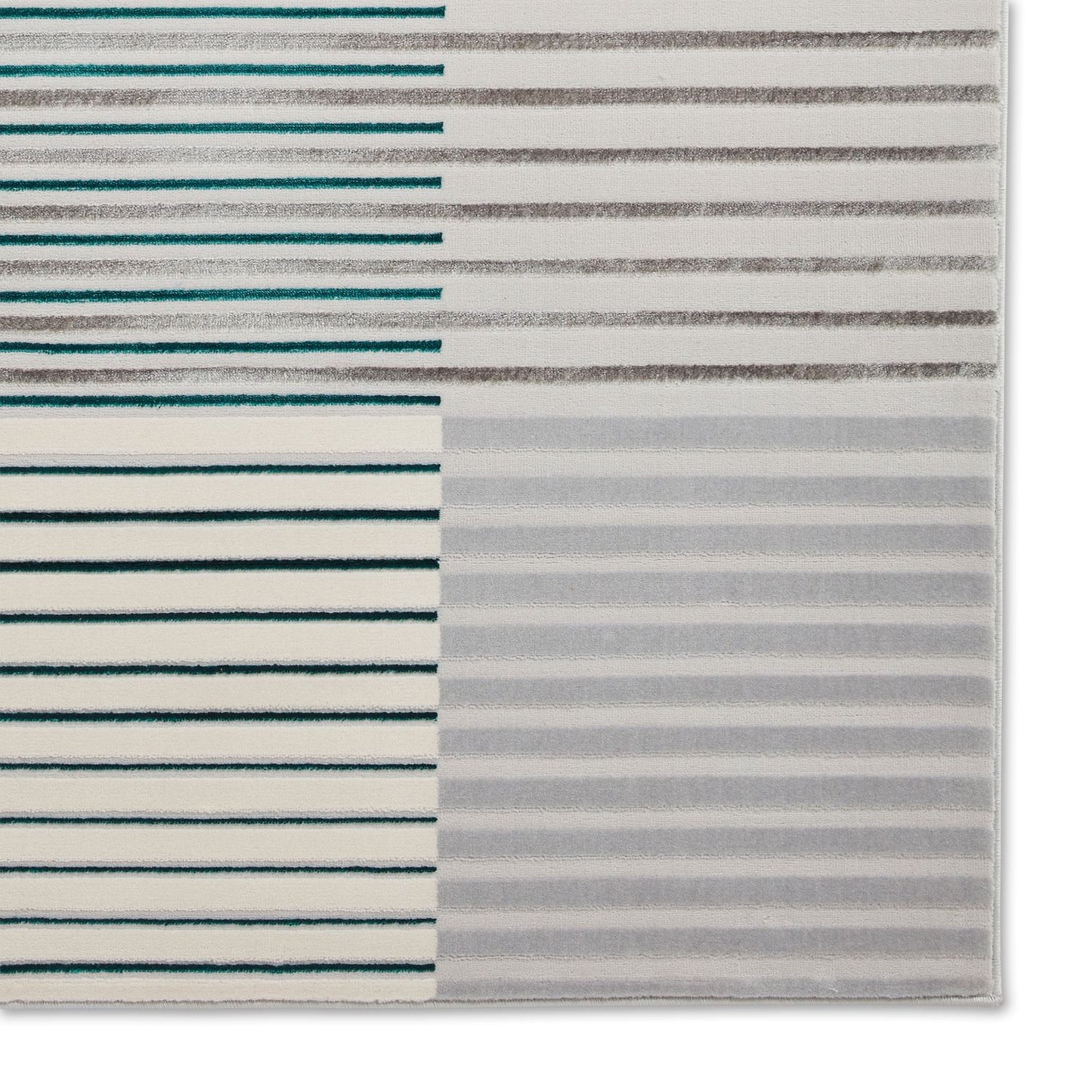 Apollo 2681 Grey and Green Modern Linear Rug