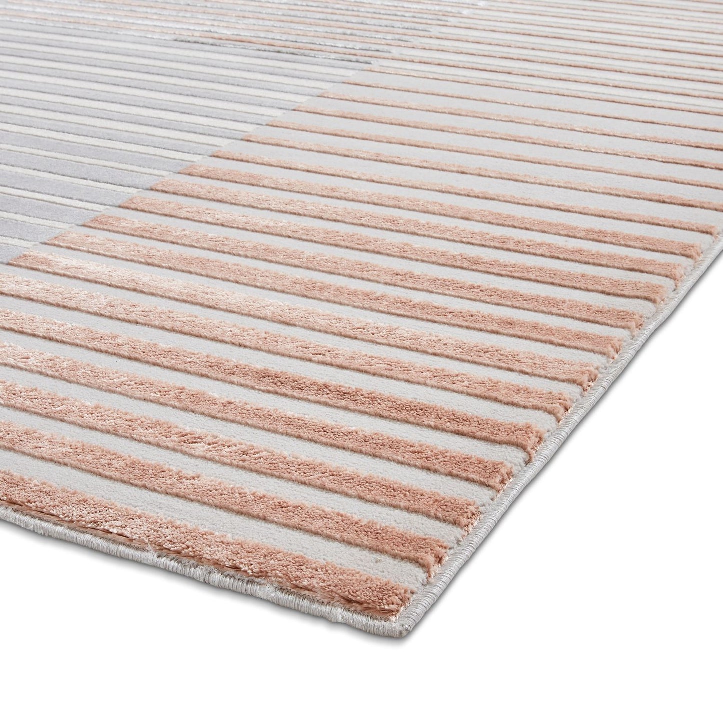 Apollo 2681 Grey and Rose Modern Linear Rug