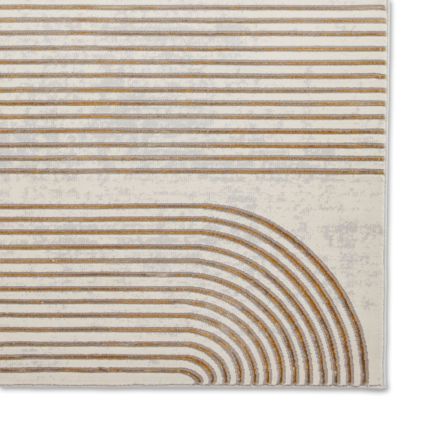 Apollo 2683 Grey and Gold Modern Linear Rug