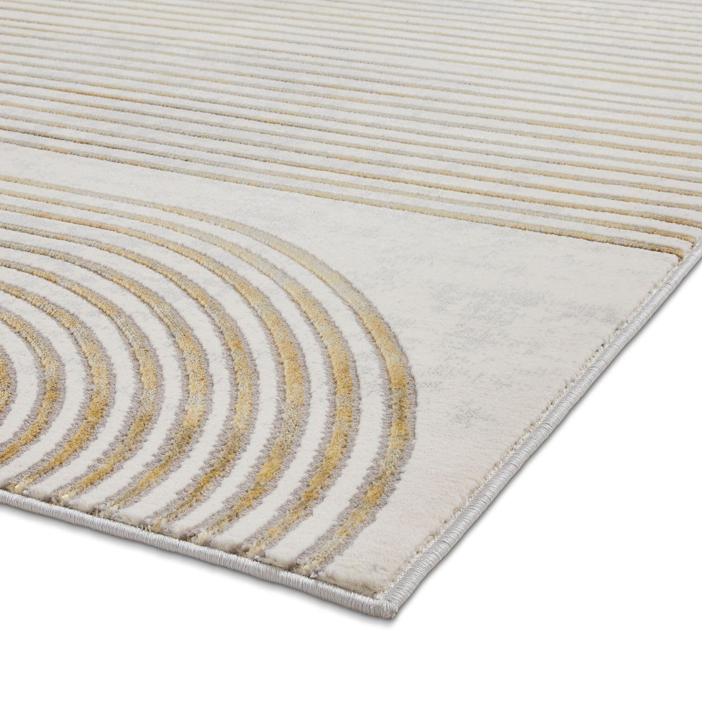 Apollo 2683 Grey and Gold Modern Linear Rug