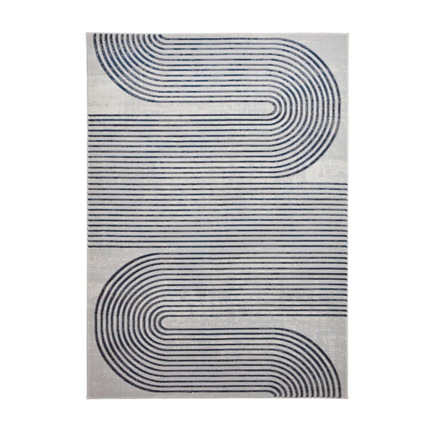 Apollo 2683 Grey and Navy Modern Linear Rug