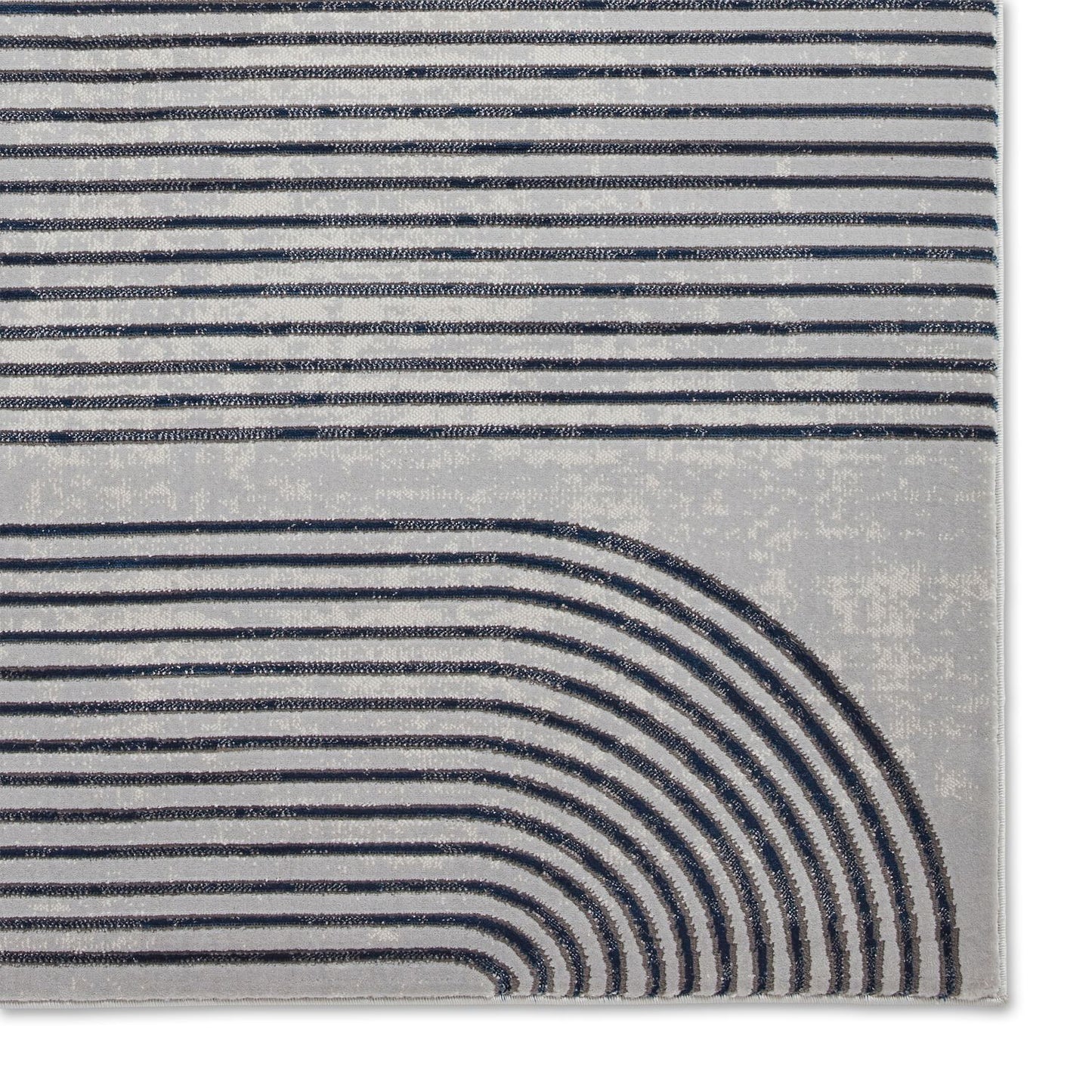 Apollo 2683 Grey and Navy Modern Linear Rug