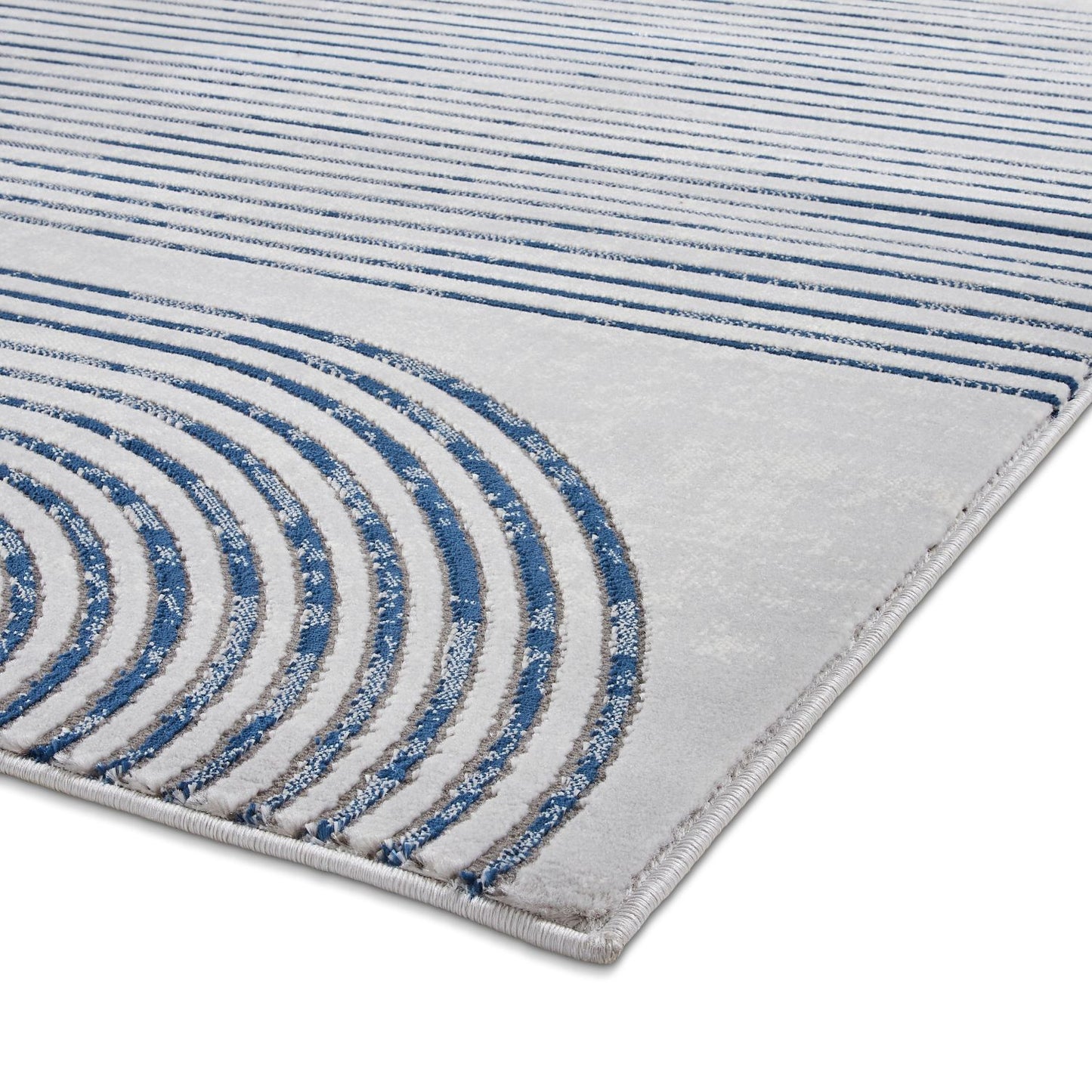 Apollo 2683 Grey and Navy Modern Linear Rug