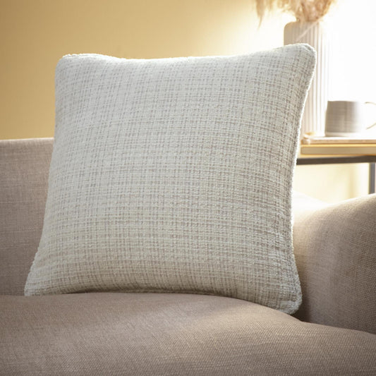 Alba Ivory Chenille Cushion (43cm x 43cm)