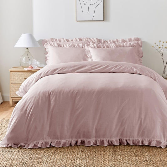 Cassia Frill Lavender 100% Cotton Duvet Set