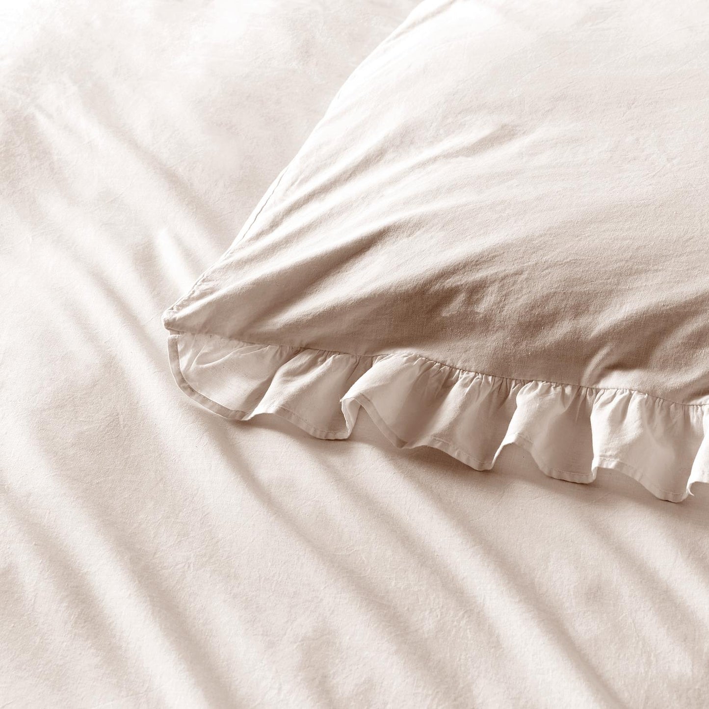 Cassia Frill Natural 100% Cotton Duvet Set
