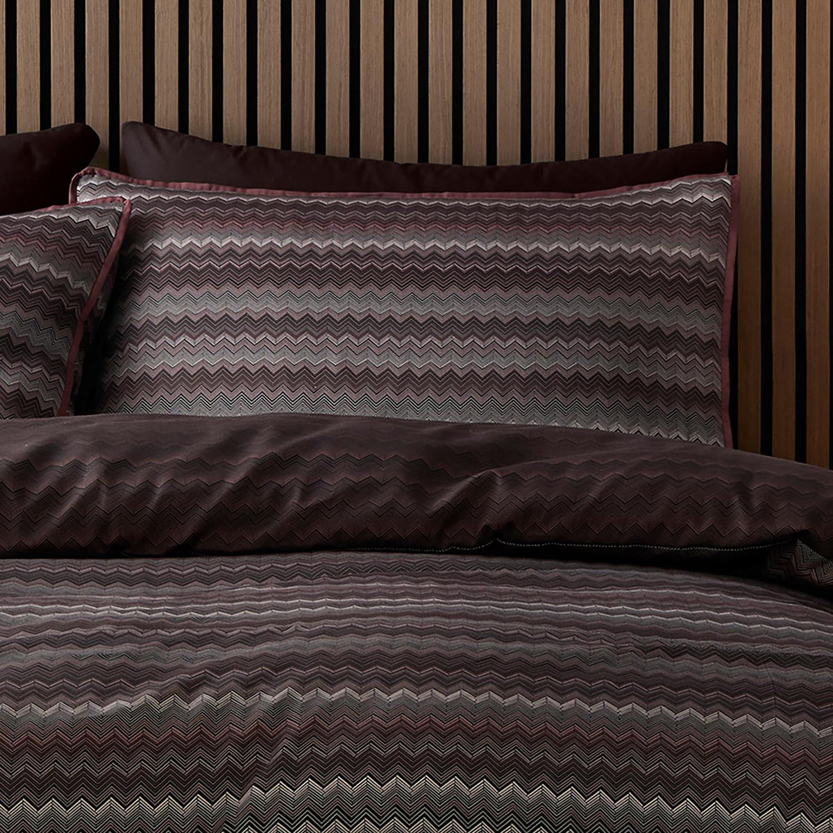 Chevron Cotton Stripe Chocolate 100% Cotton Duvet Set