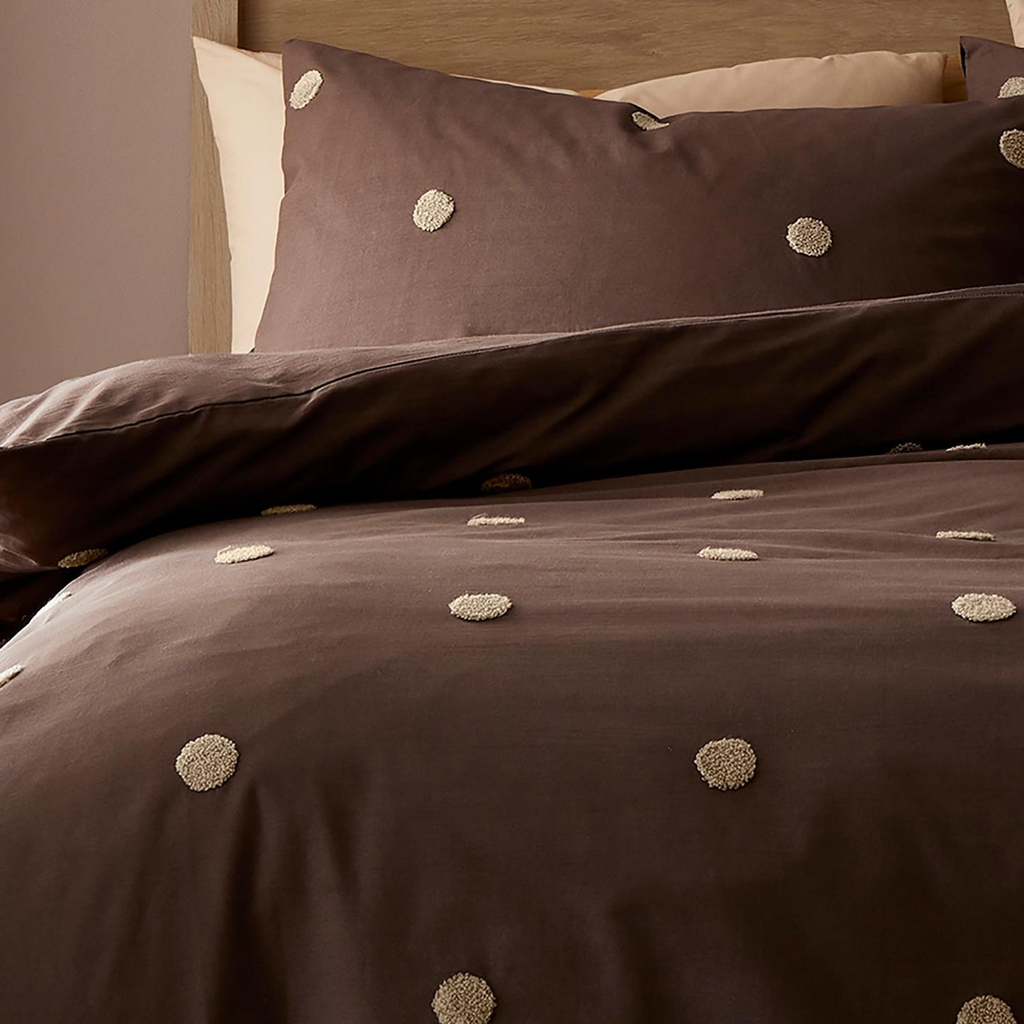 Dot Garden Chocolate Cotton Duvet Set