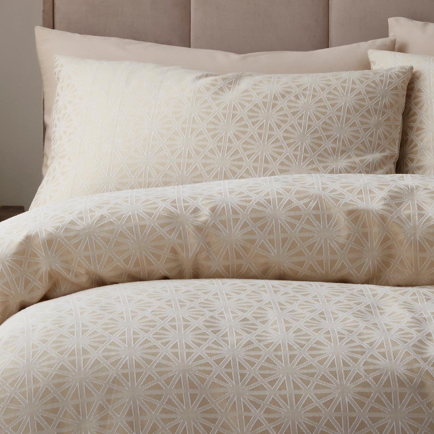 Geo Natural Cream Jacquard Duvet Set