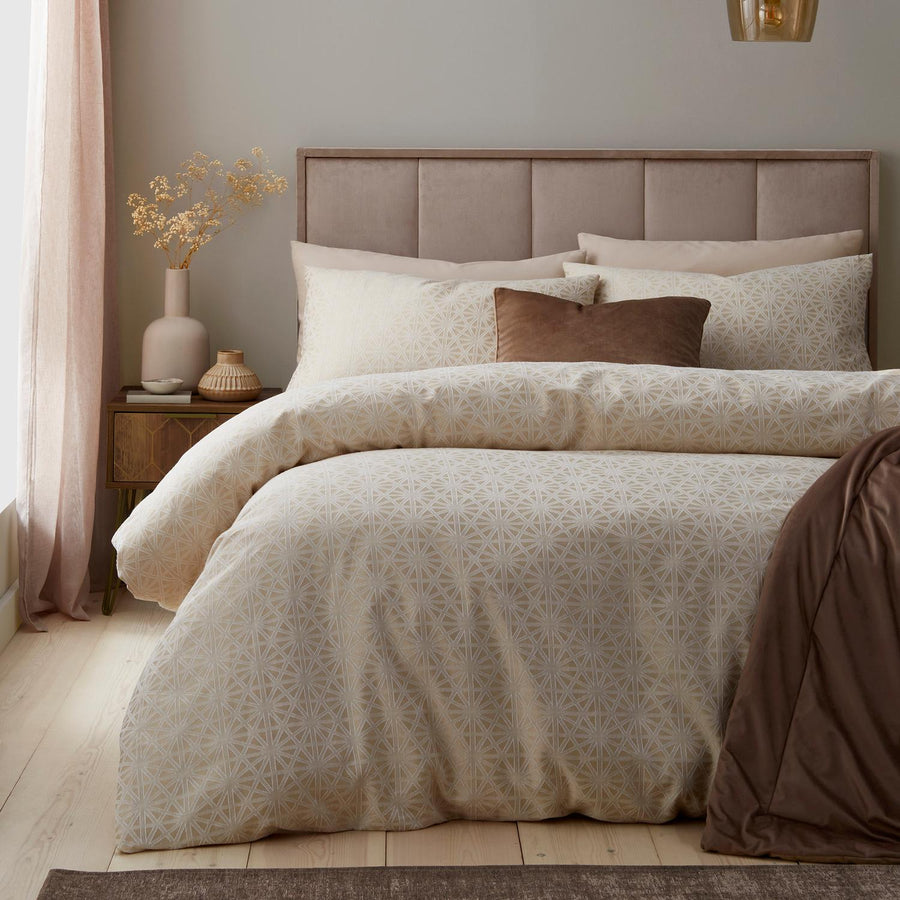 Geo Natural Cream Jacquard Duvet Set