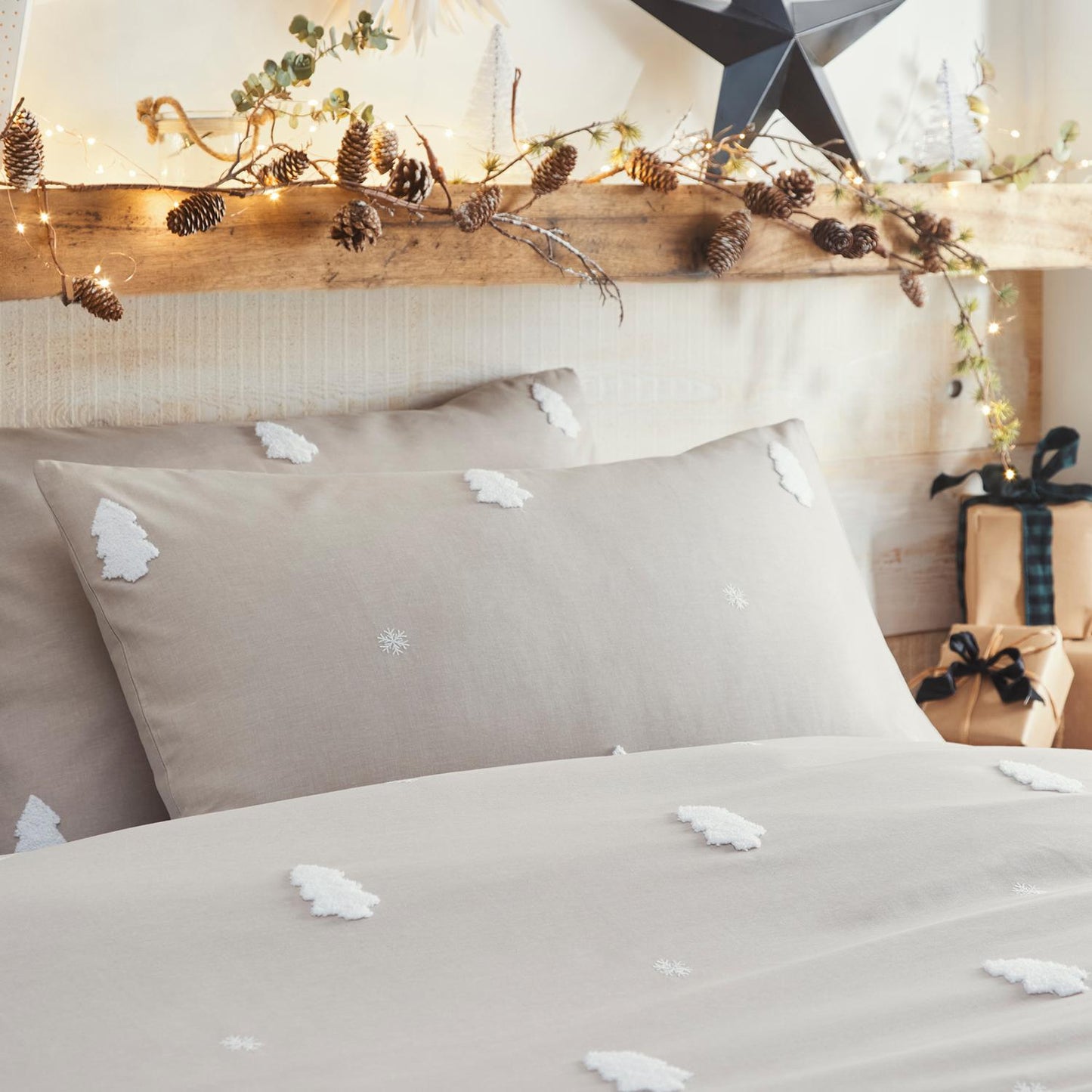 Tufted Trees Natural Cotton Duvet Set