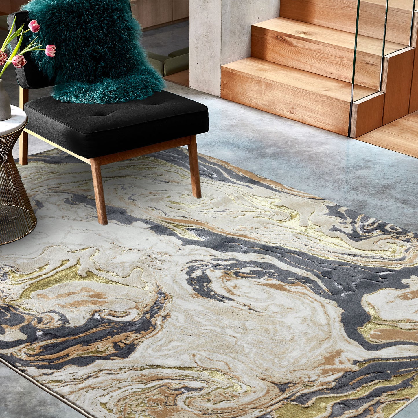 Aurora Gold AU08 Marble Rug