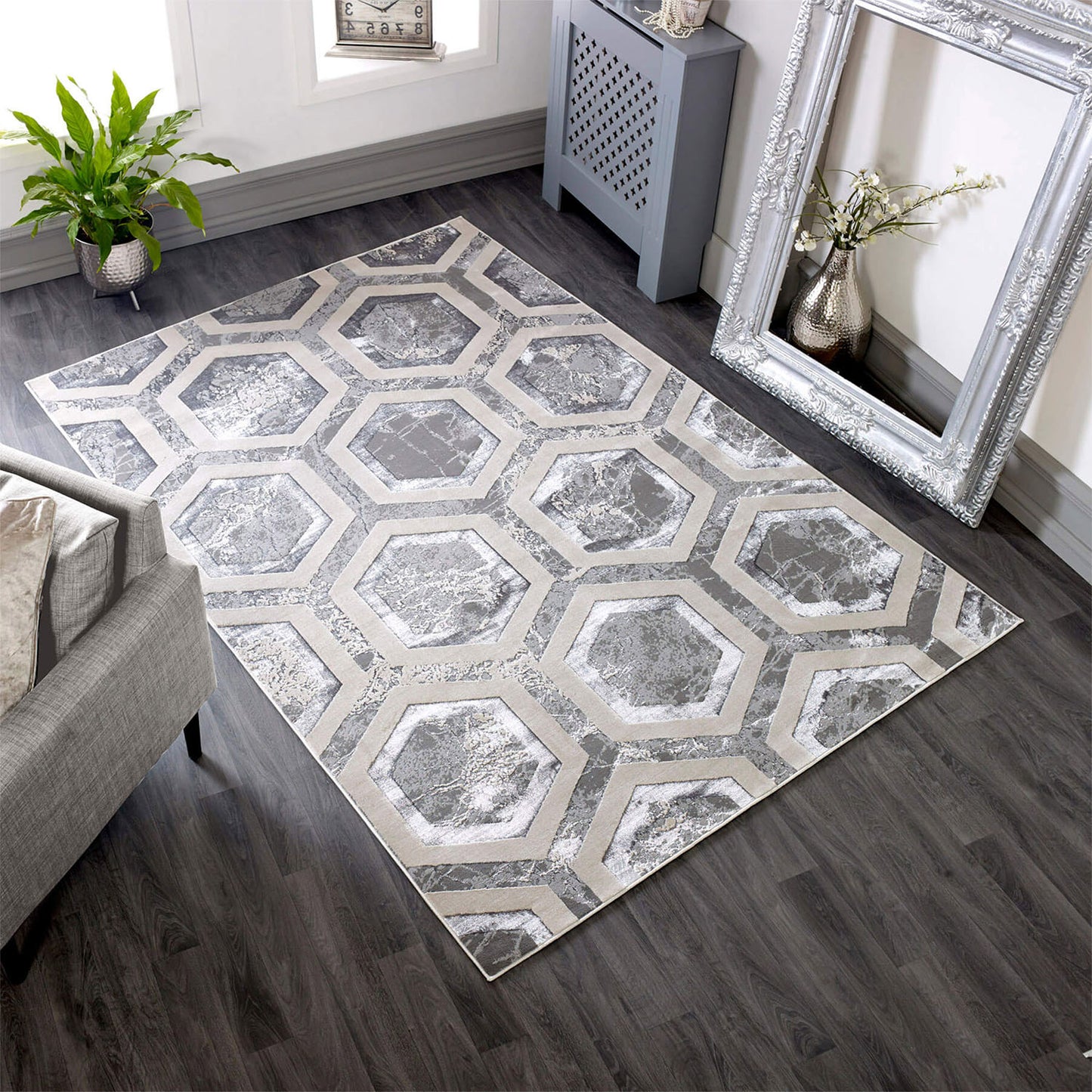 Aurora Grey AU12 Crystal Rug