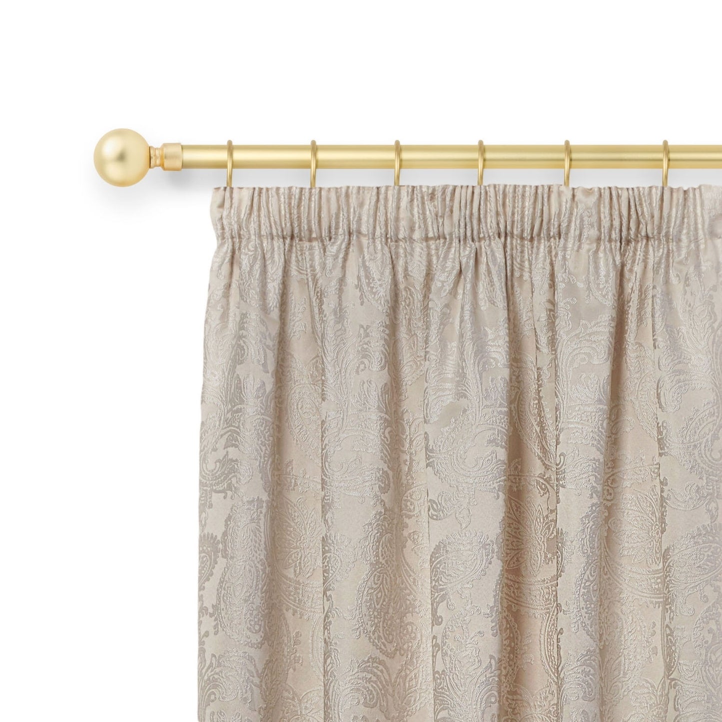 Ball Matt Gold Extendable Curtain Pole with Rings