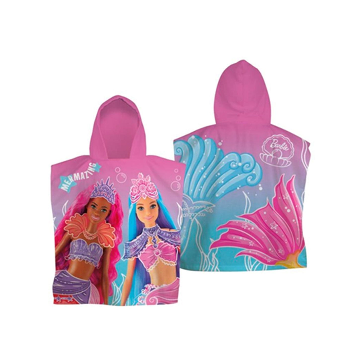 Barbie Mermazing Kids Cotton Towel Poncho