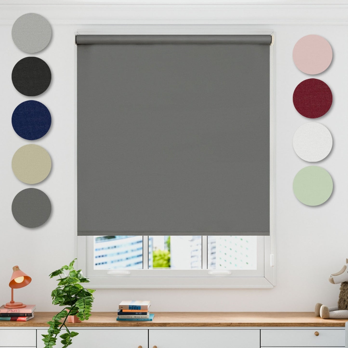 Charcoal Grey Blackout Roller Blind