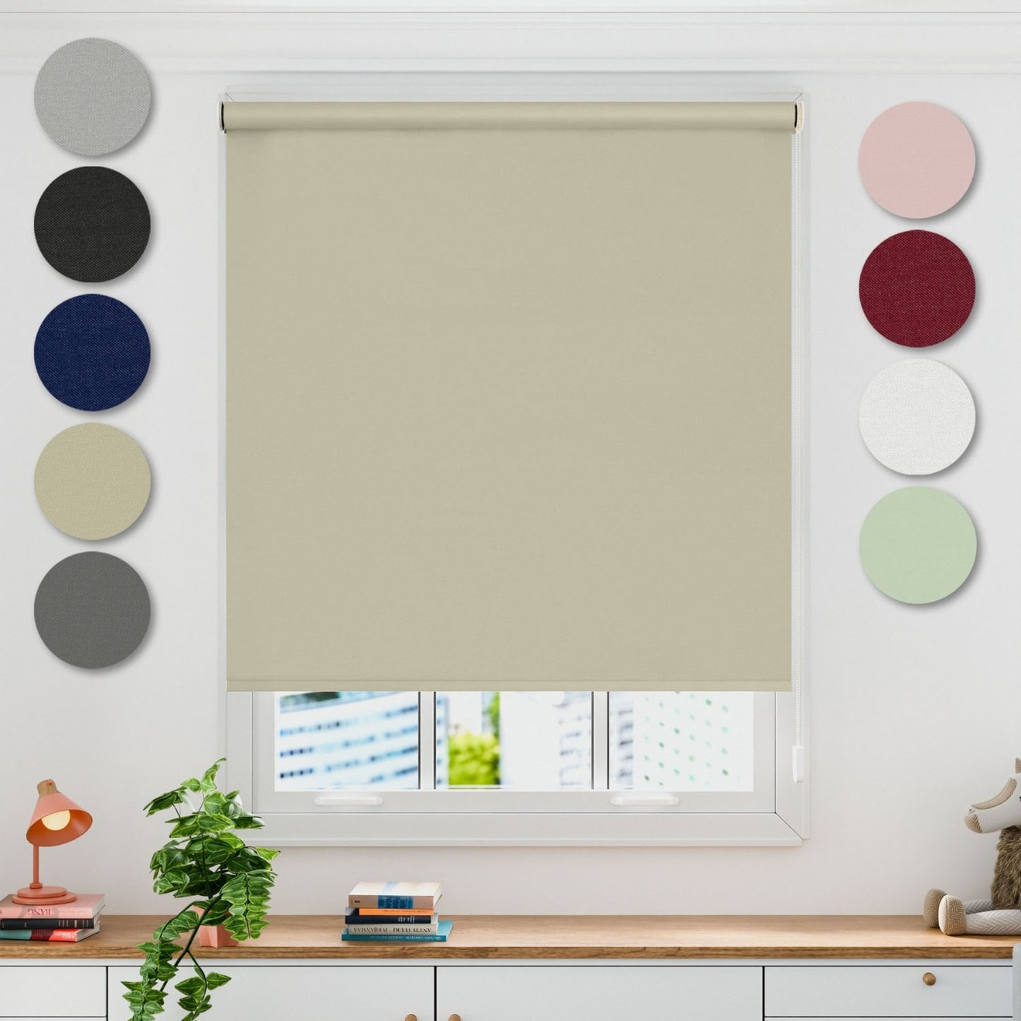 Taupe Cream Blackout Roller Blind