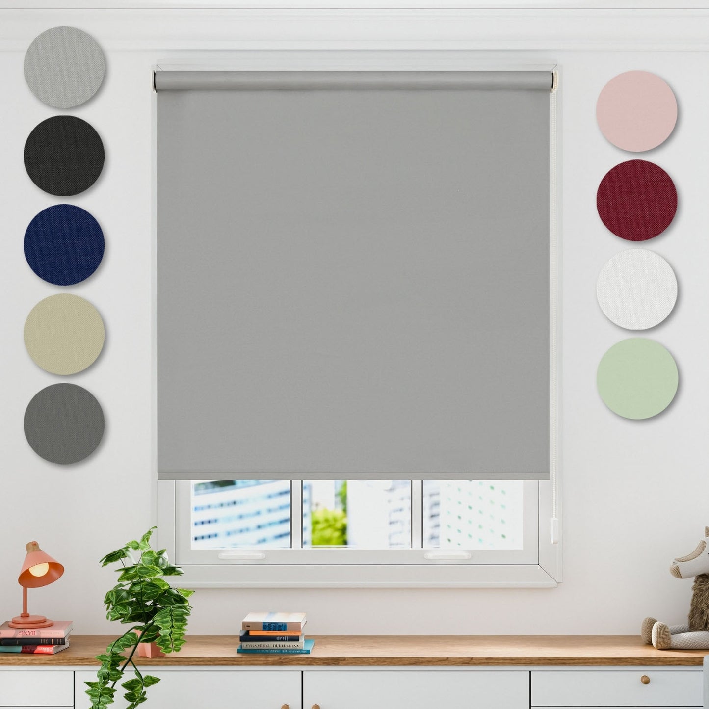 Grey Blackout Roller Blind