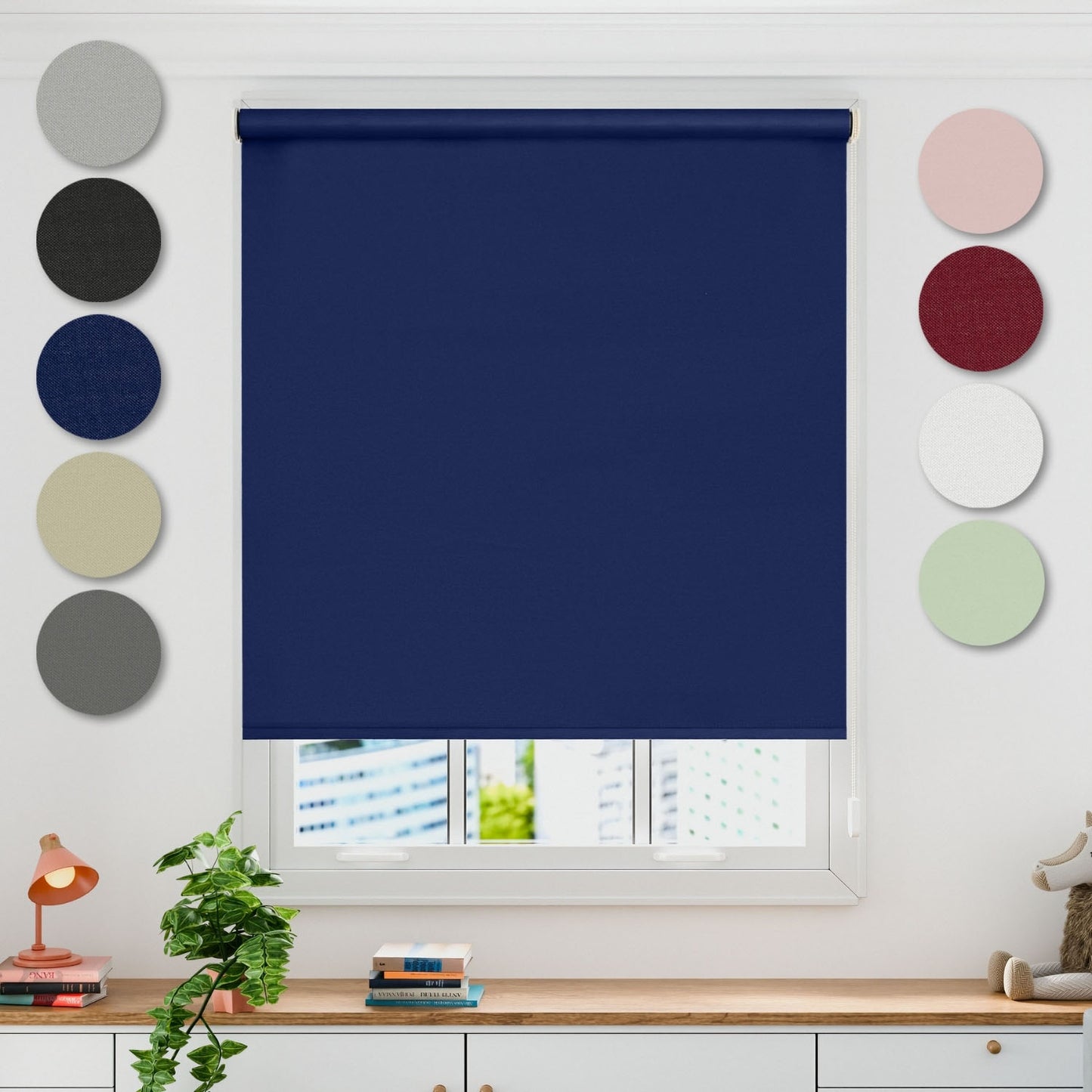 Navy Blue Blackout Roller Blind