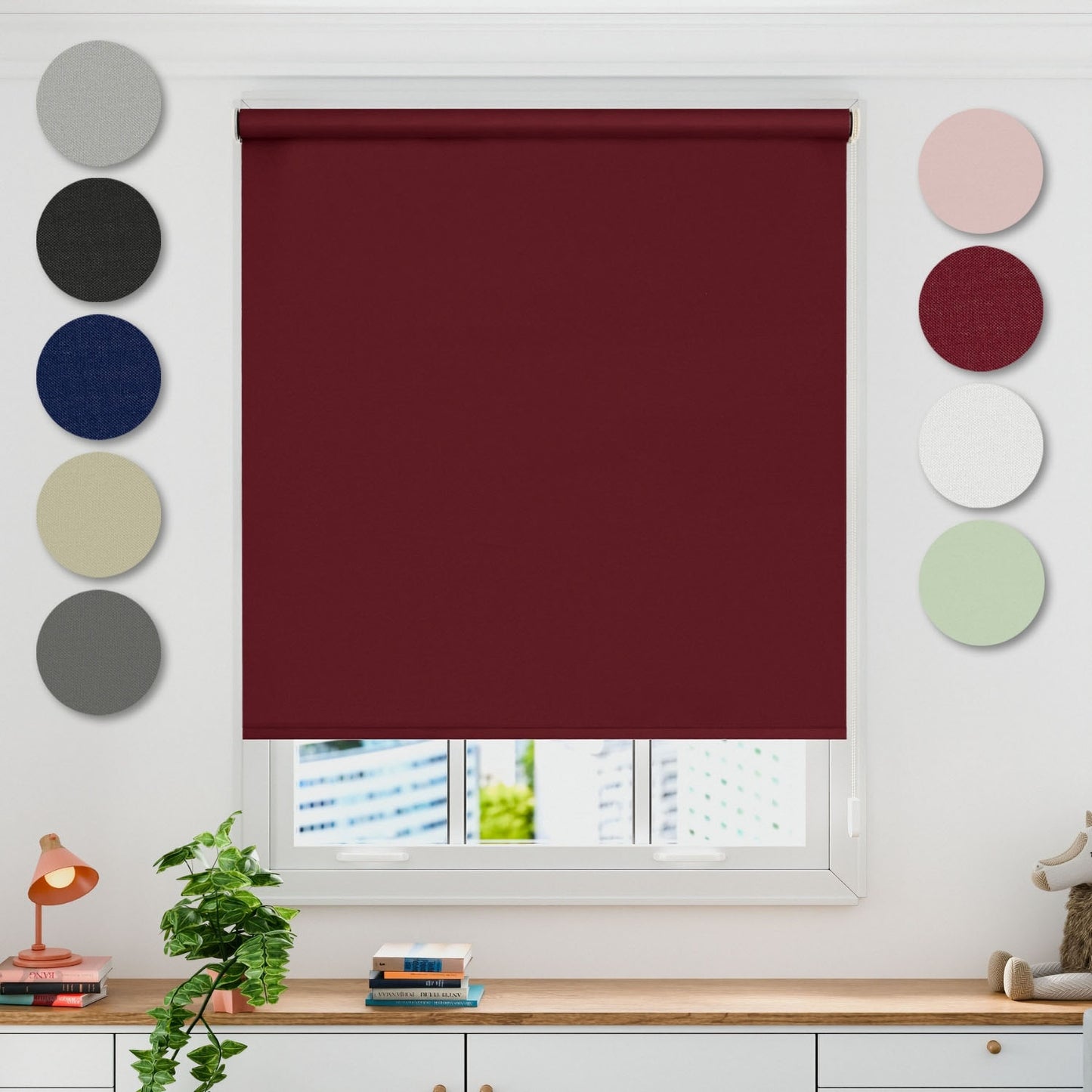 Red Blackout Roller Blind