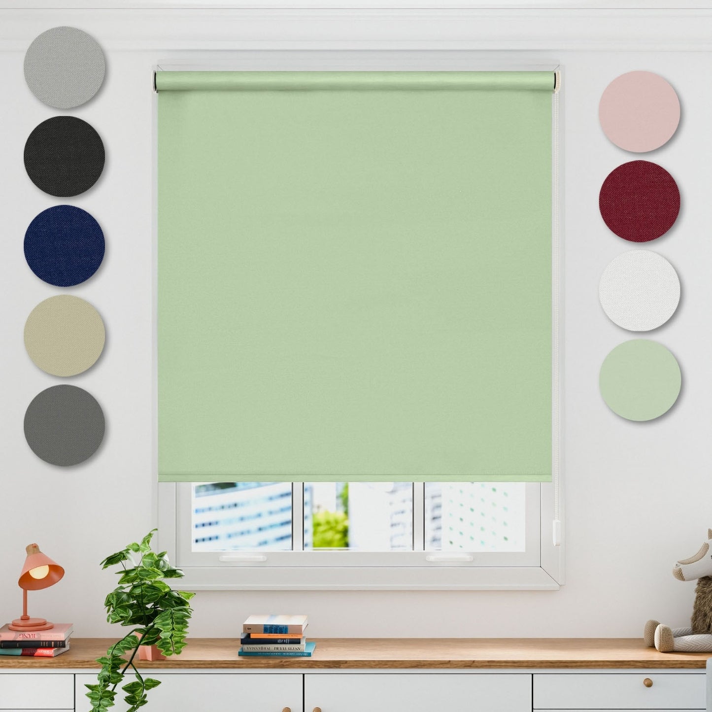 Sage Green Blackout Roller Blind