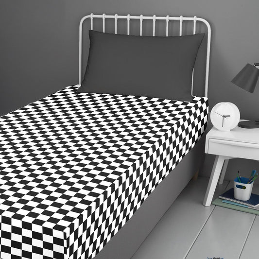 Beckett Monochrome Stripe 25cm Fitted Bed Sheet